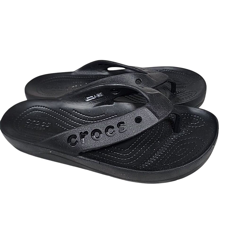 Crocs Women's Baya Platform Flip Sandals Thongs Size US 10 Black